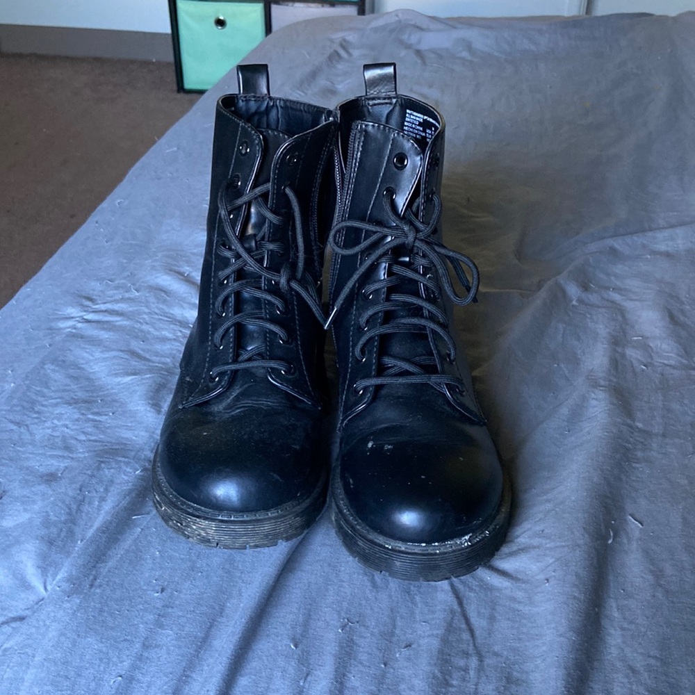 Black combat boots